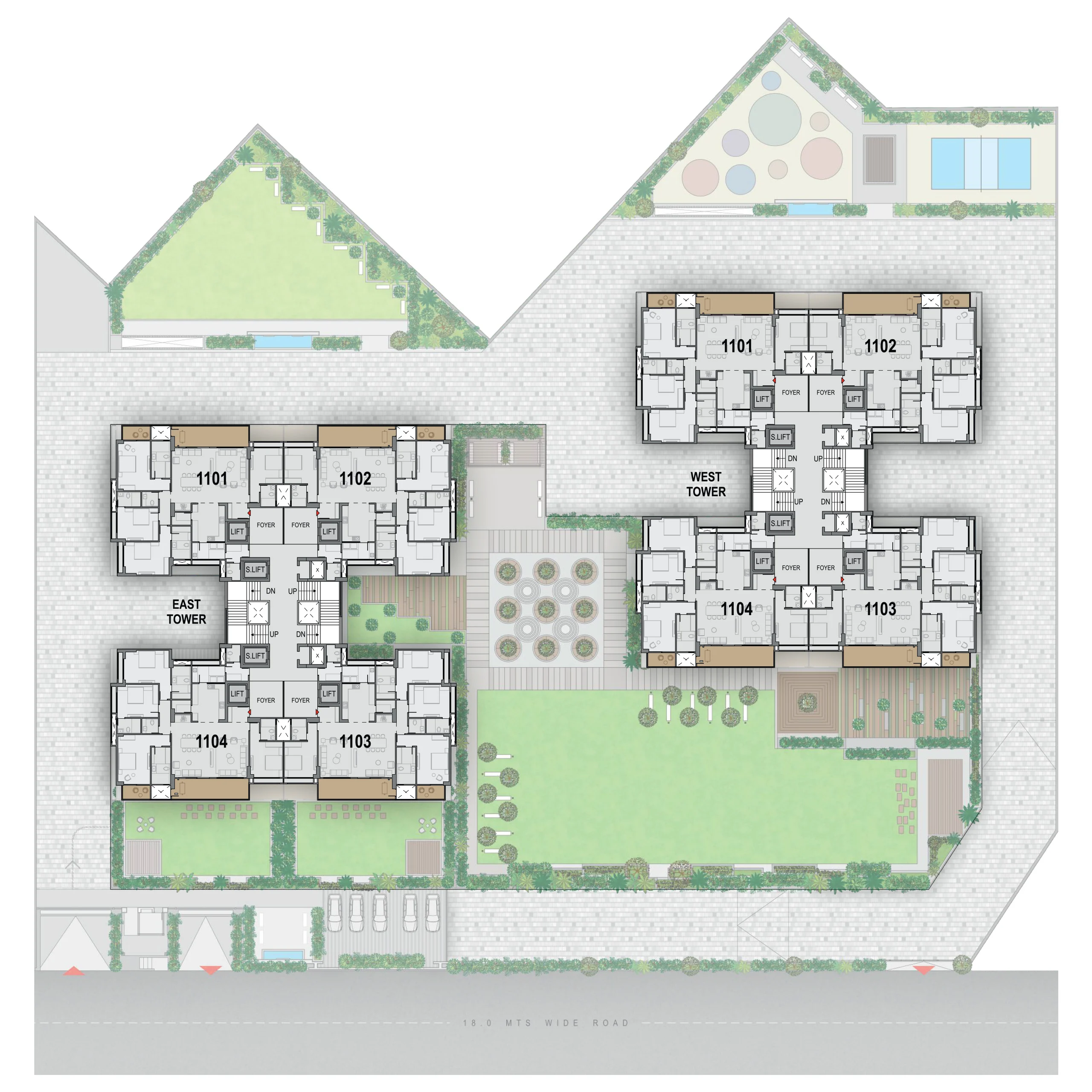 Block Plan: 11th–19th Floors